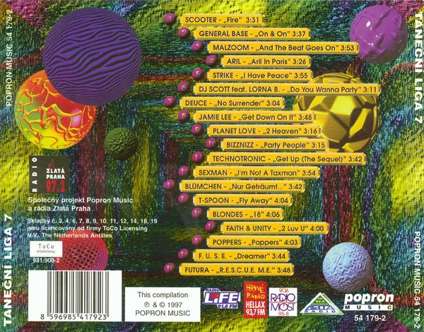 27/10/2023 - Taneční Liga 7 (CD, Compilation)(Popron Music – 54 179-2)  1997 R-2158870-1267442941