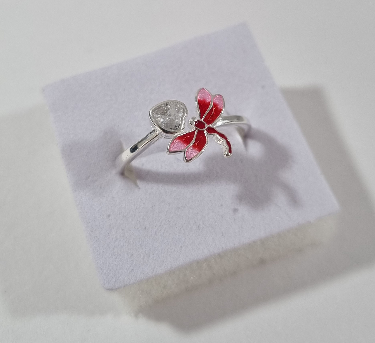 Anillo libélula rosa #110114