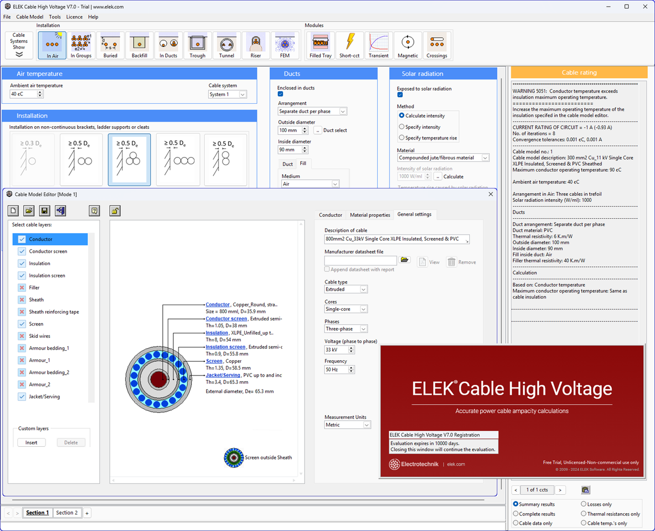 Working with ELEK Cable High Voltage 7.0 full activated