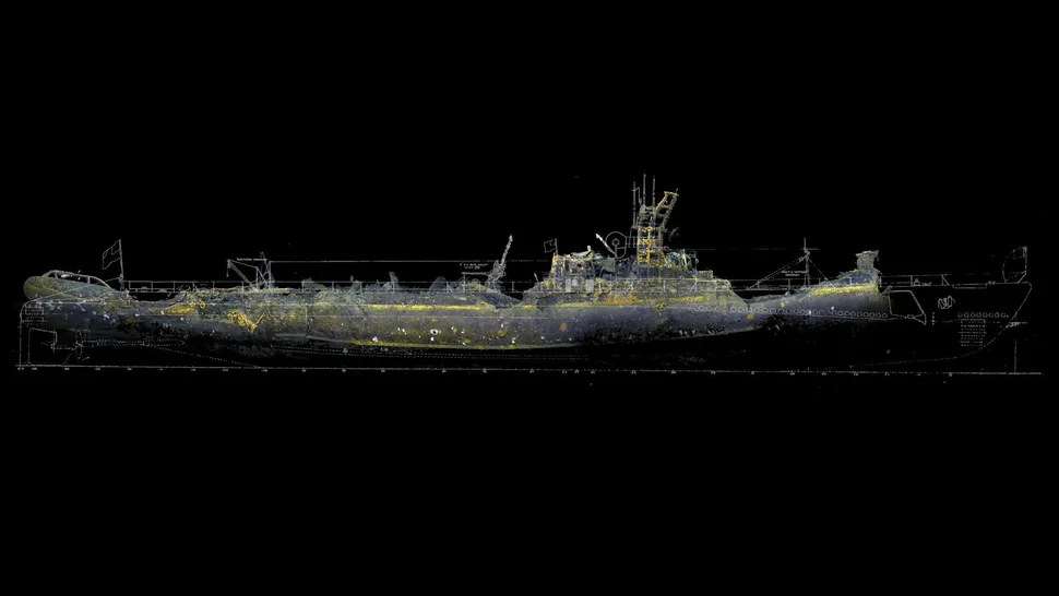 Una reconstrucción de USS Grunion que fue hundida en 1942 en 3D