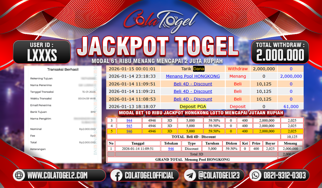 JACKPOT HONGKONG LOTTO!!