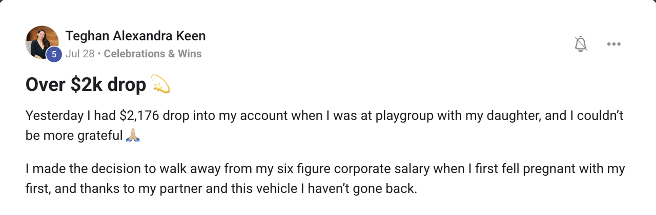 Community member testimonial