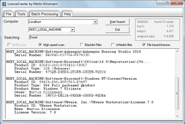 LicenseCrawler 2.3 Build 2562