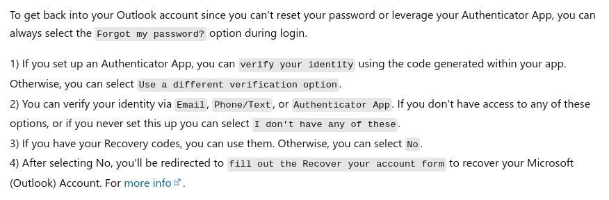 Screenshot 2023-04-11 at 06-45-19 Unable to reset password and access authenticator app - Microsoft 