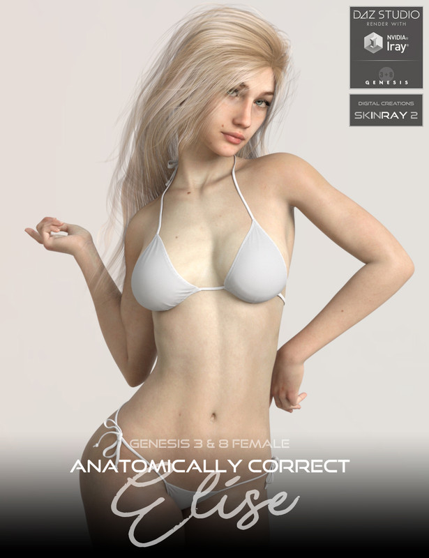 Anatomically Correct: Elise for Genesis 3 and Genesis 8 Female