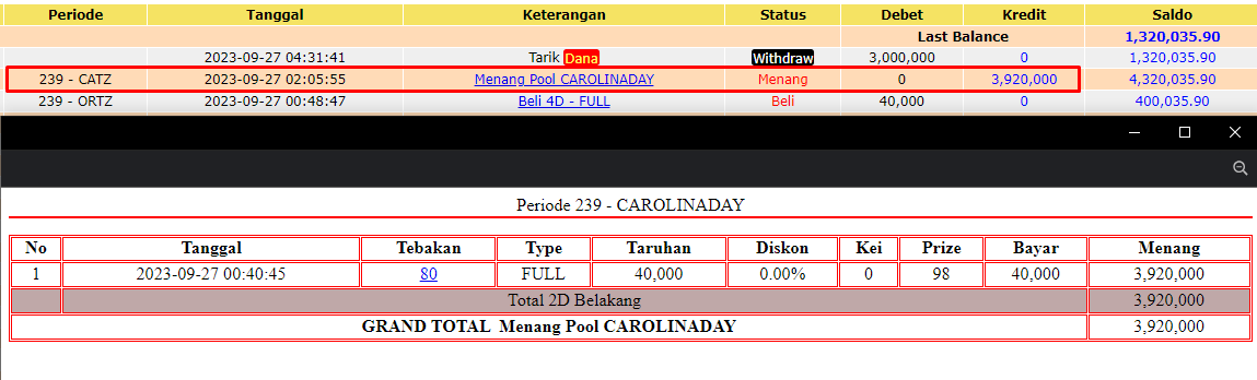 Bukti JP togel hari ini