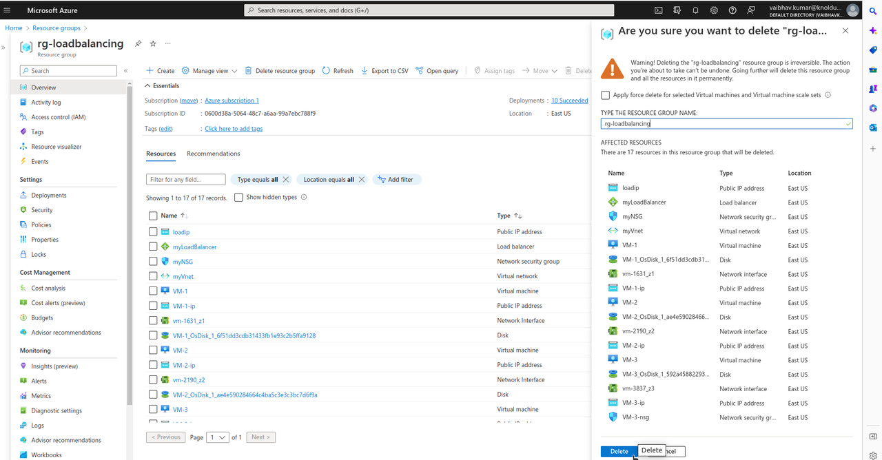 resource group deletion