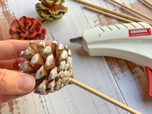 DIYPinecone Blossoms With Stems