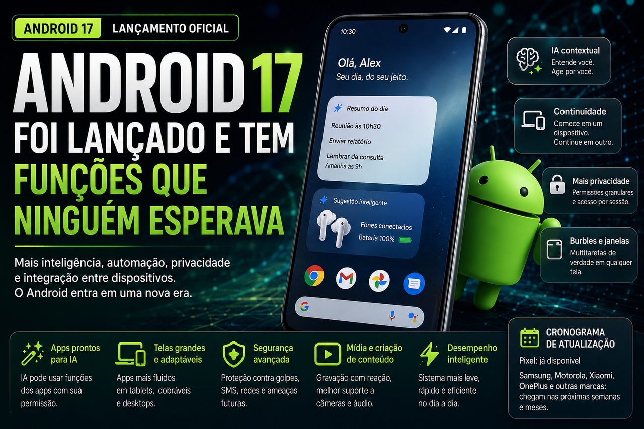 Android 17 não é só uma atualização: é o Android entrando na fase da inteligência contextual