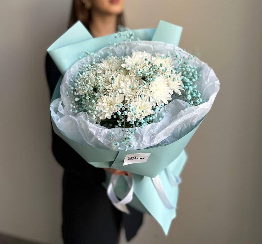 Хризантема и гипсофила