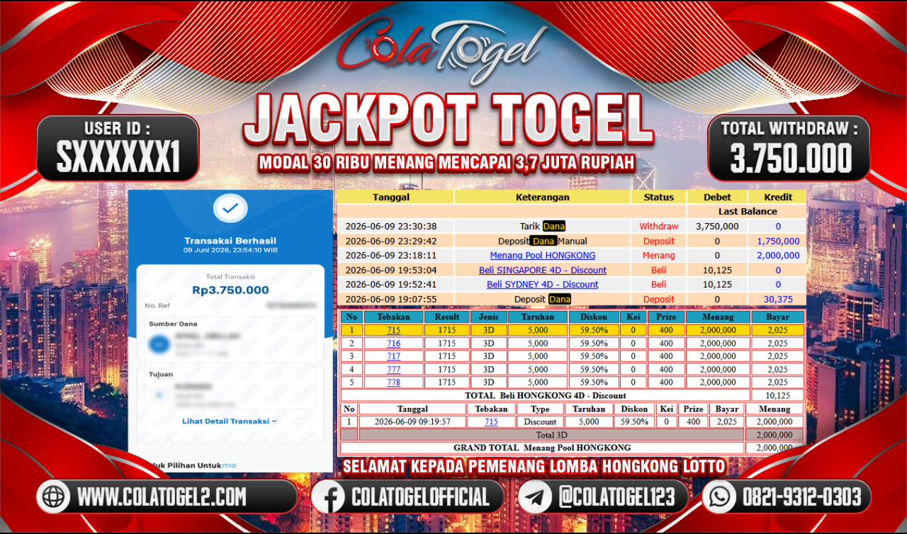 JACKPOT HONGKONG LOTTO!!