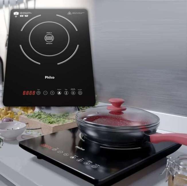 Fogão cooktop elétrica Philco PCT12P preto 110V/220V