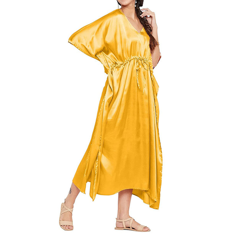 Women Satin Silk Nightdress Lingerie Sleepwear Nightgown Maxi Robe Loungewear - Picture 123 of 125