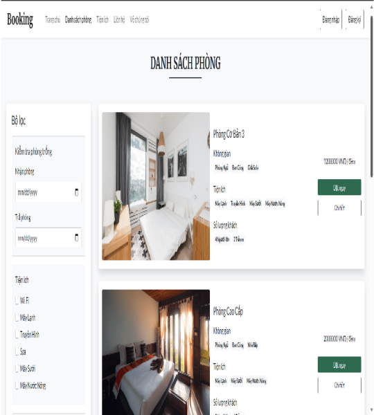 Website đặt phòng khách sạn PHP