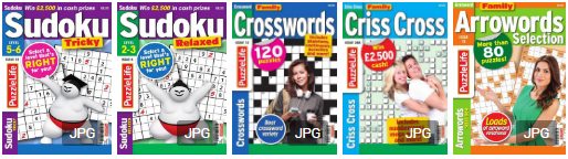 5 Crosswords/Sudoku Magazines March 2019