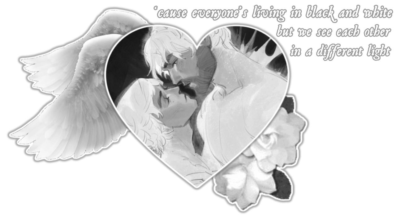'cause everybody's living in black and white, but we see each other in a different light. ac ; kuuwoshiitake on twt