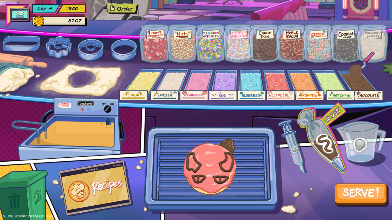 Crafting The Velvet Devil donut 