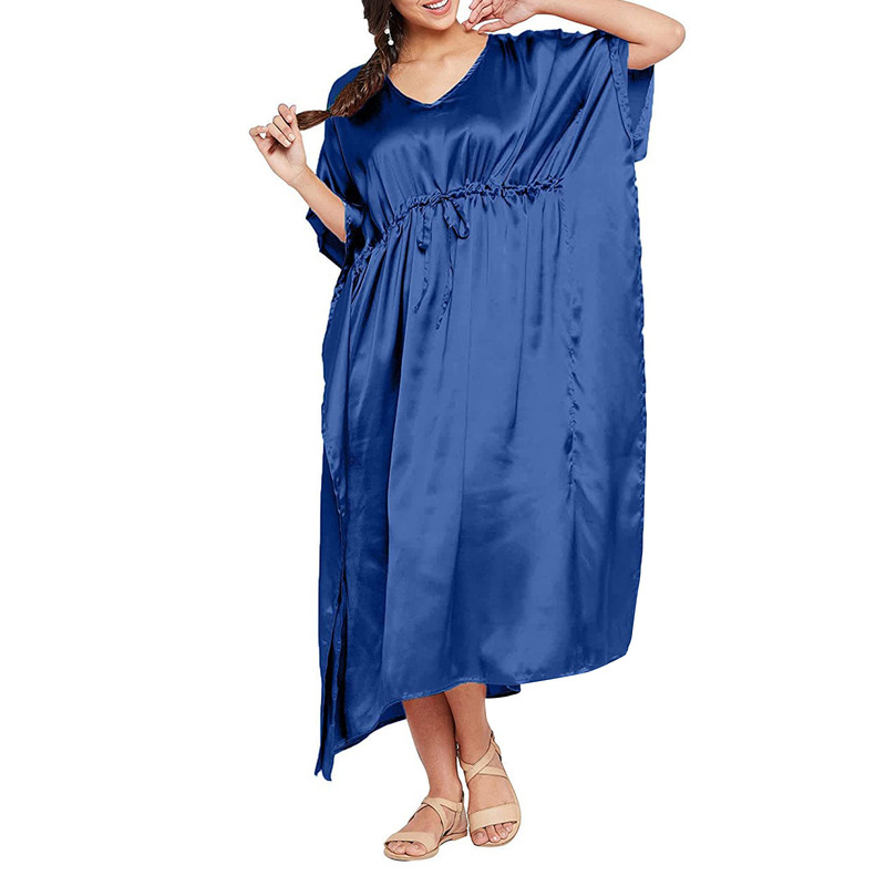 Women Satin Silk Nightdress Lingerie Sleepwear Nightgown Maxi Robe Loungewear - Picture 75 of 125