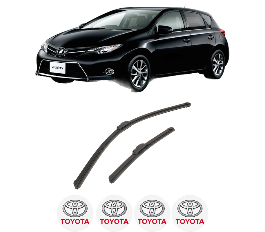 Set stergatoare auto TOYOTA AURIS (_E18_) din 2012-2018, pentru parbriz auto, 2 bucati, Bosch Aerotwin Retrofit, din cauciuc siliconat rezistent, 4 Stickere Auto TOYOTA