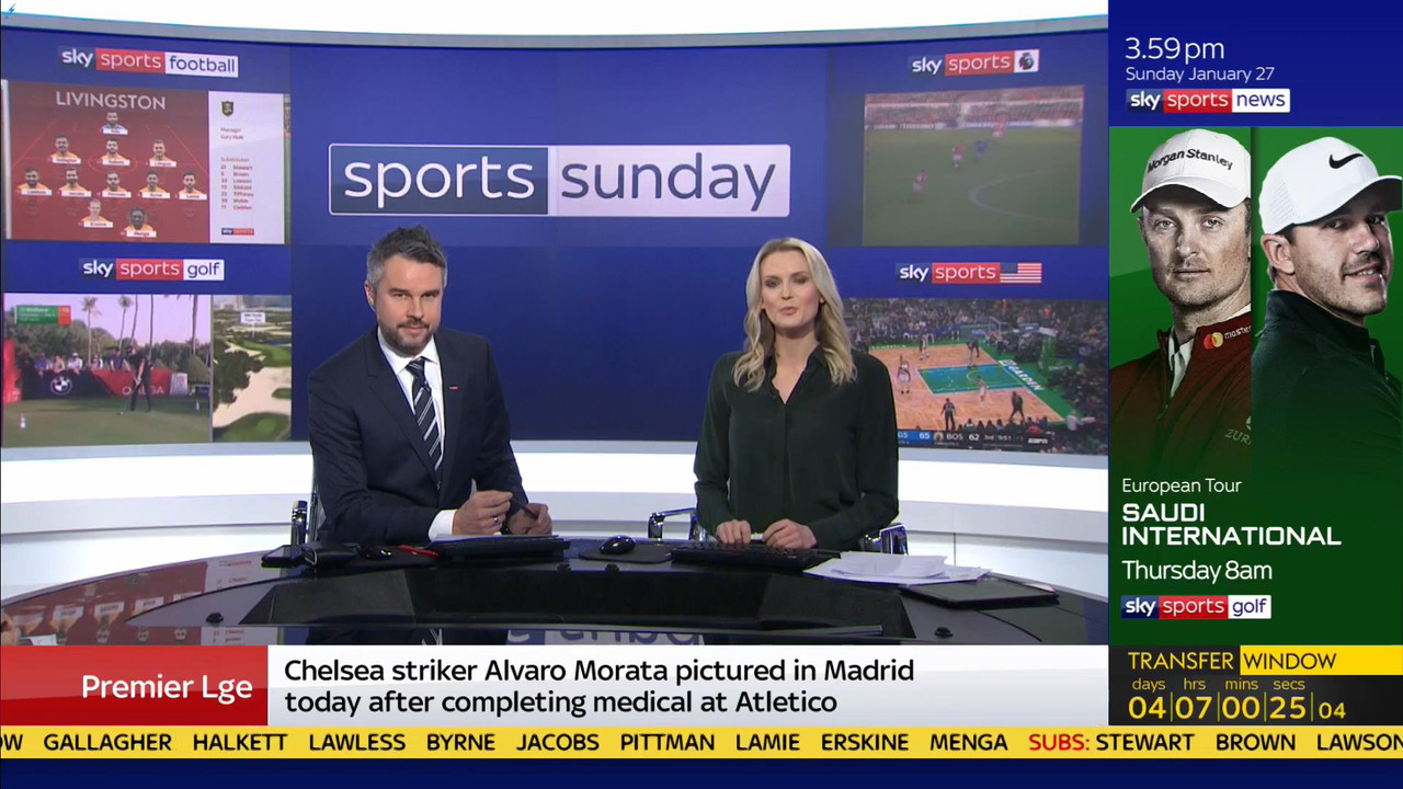 27 January - 12.00.00 - Sports Sunday. Stay in touch with the ne