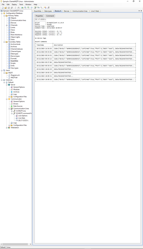 Device command history