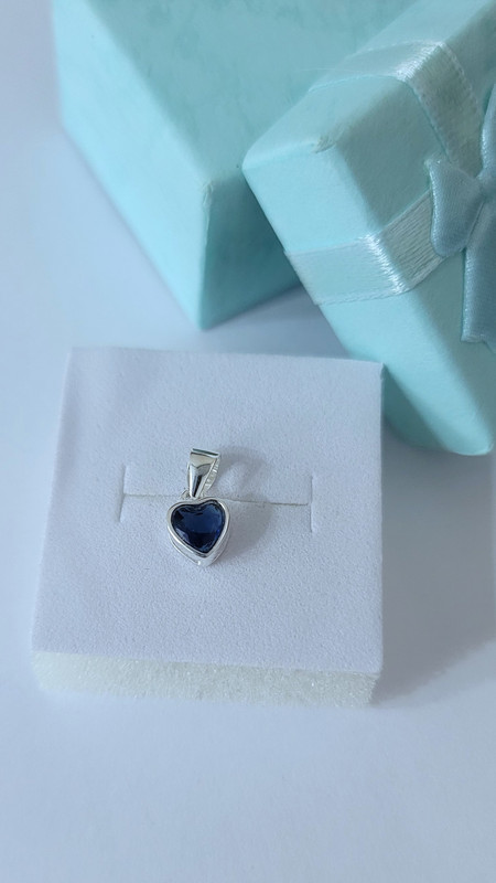 Dije corazón azul #00100