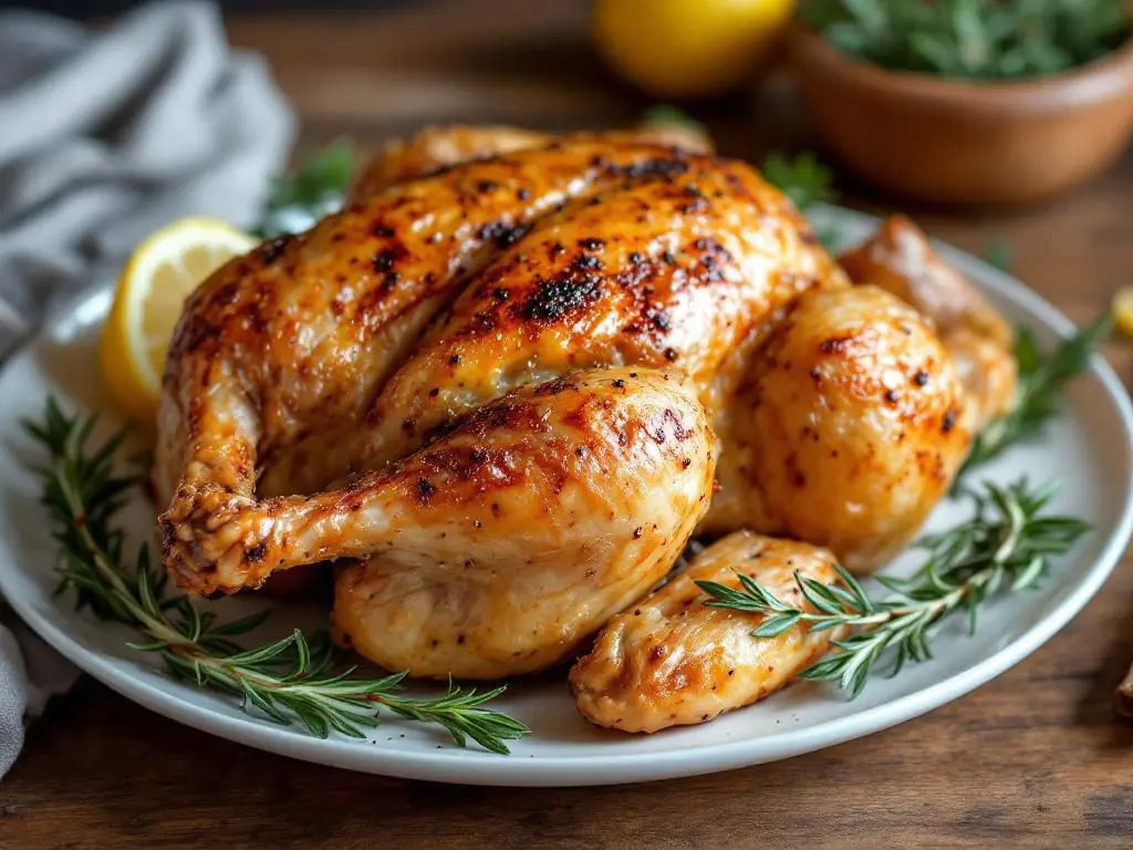 Verschiedene knusprige Airfryer Suppen-Einlagen auf einem Teller angerichtet