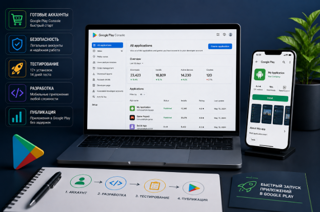 Готовые аккаунты Google Play для разработчиков Android