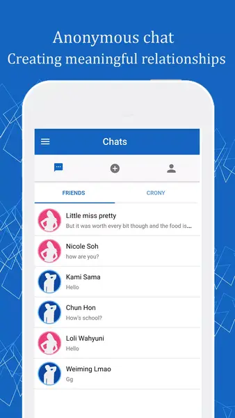 Crony anonymous social messenger mod