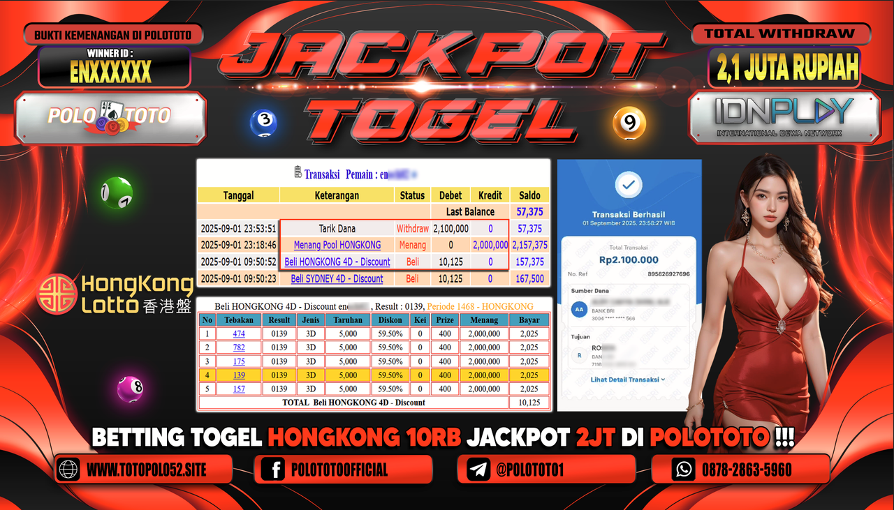 POLOTOTO JACKPOT TOGEL HONGKONG LOTTO Rp.2.100.000,-