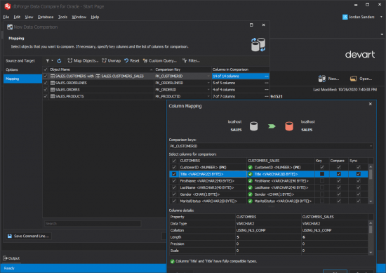 dbForge Data Compare for Oracle 5.4.22