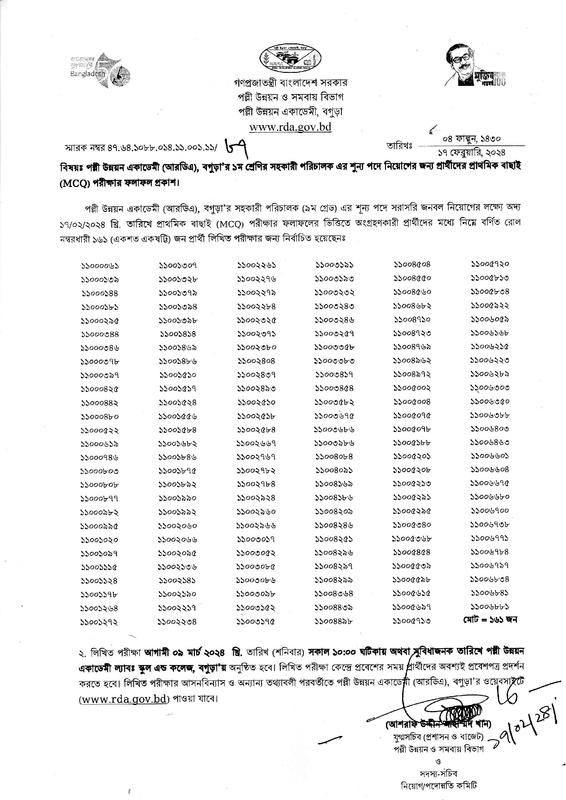 RDA-AD-MCQ-Exam-Result-2024-PDF