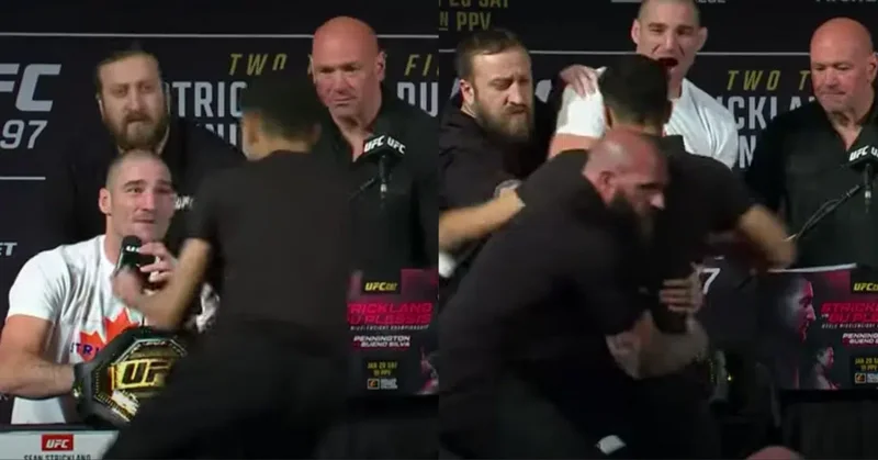 Фен щурмува пресконференцията преди UFC 297, за да поздрави Стрикланд
