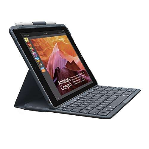 Amazon: Logitech Slim Folio with Integrated Bluetooth Keyboard for iPad (5th and 6th Generation) 
