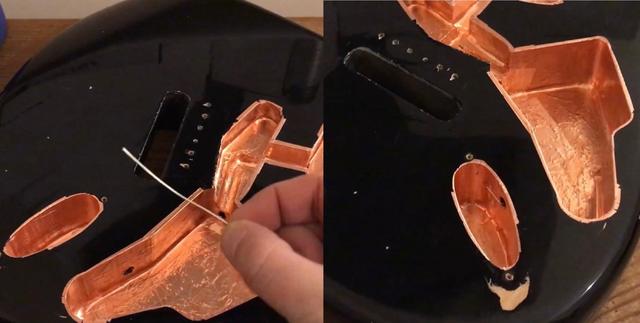 how to shield a Fender Stratocaster using copper or aluminium tape