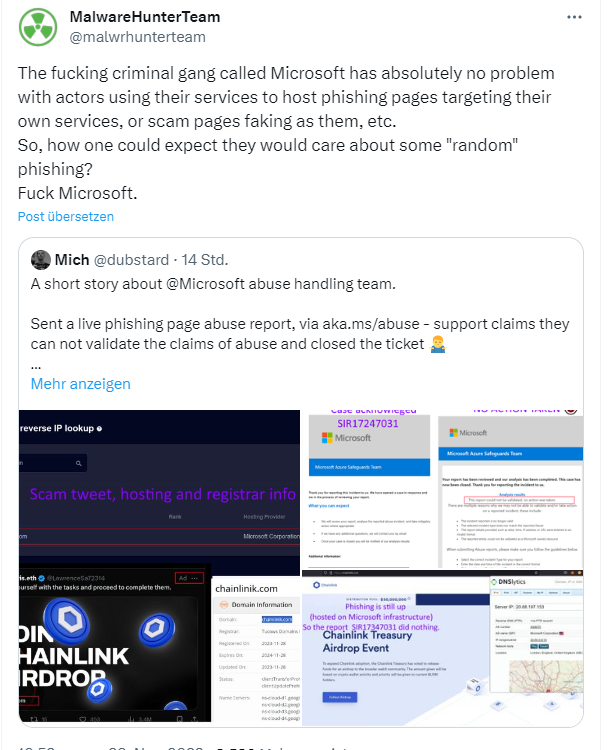 Microsoft hostet Phishing-Sites