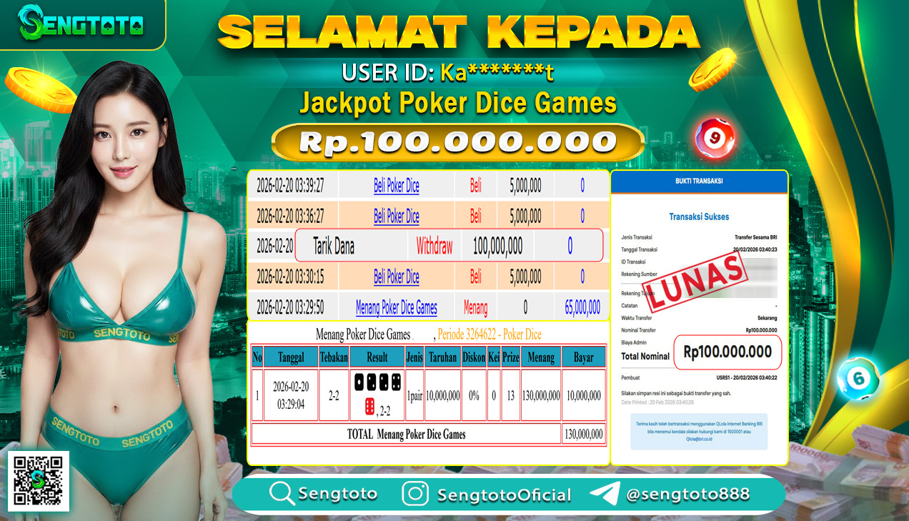 BUKTI PEMBAYARAN LIVEGAME POKER DICE GAMES