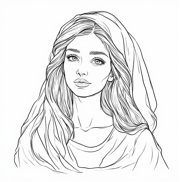Madonna-l-Line-drawing-natural-(16)
