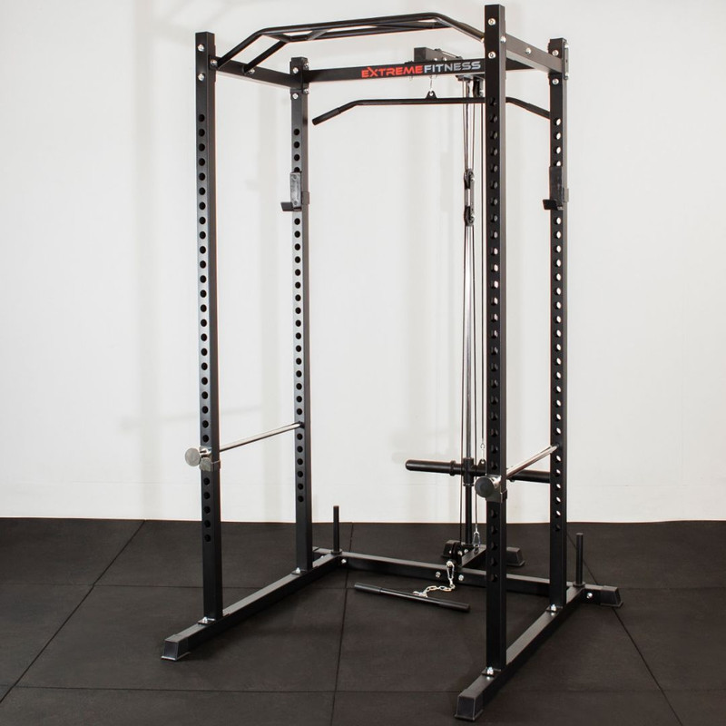 Extreme Fitness Power Rack Cage Squat Cable Lat Pulldown Weight ...