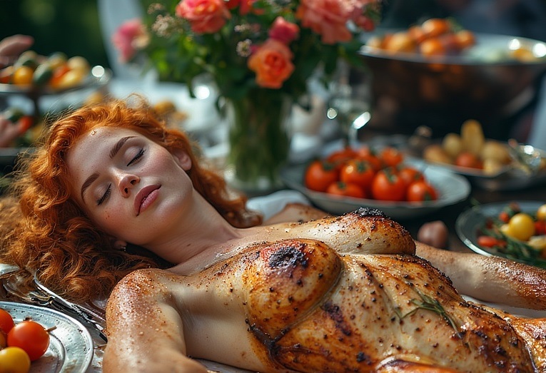 Garden wedding wom served Redhair 0 07