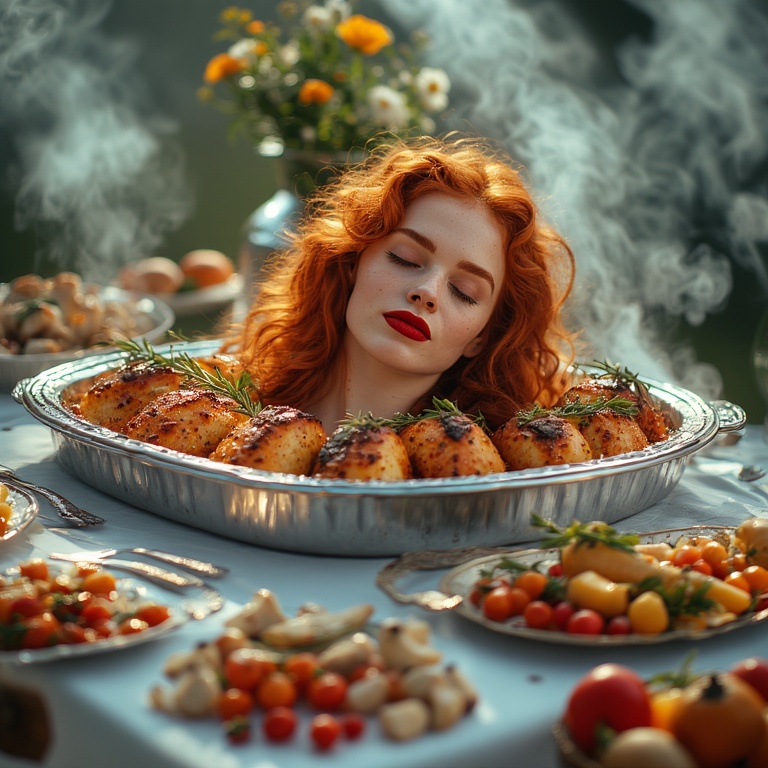 Garden wedding wom served Redhair 0 08