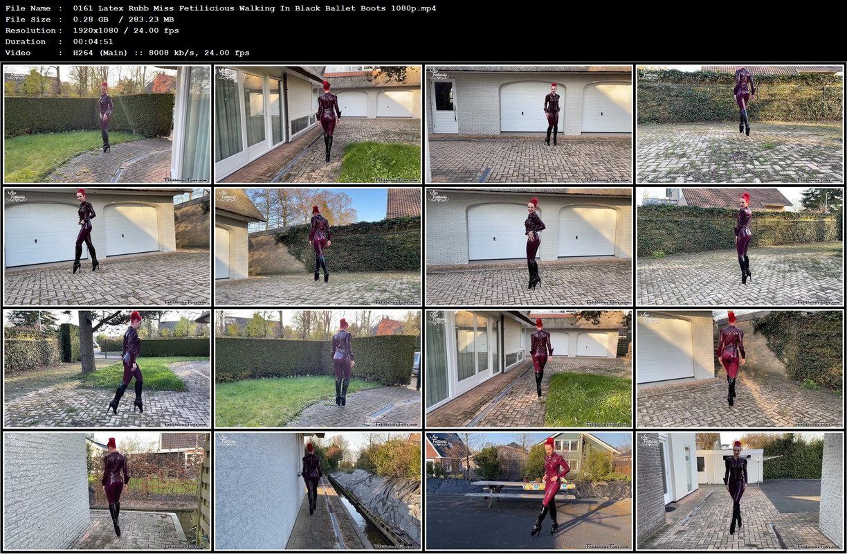 0161 Latex Rubb Miss Fetilicious Walking In Black Ballet Boots 1080p.mp4