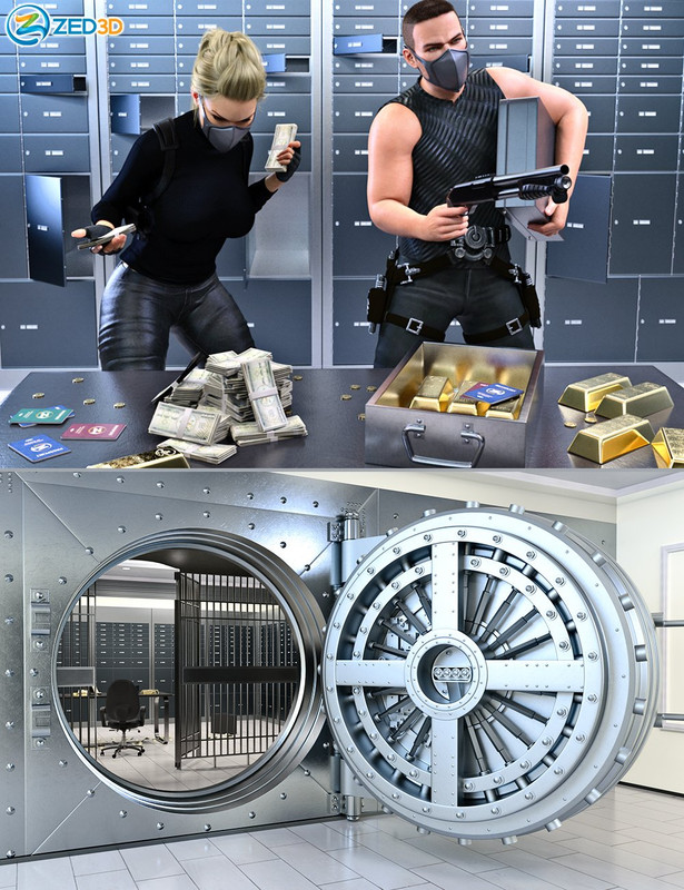 Z Bank Vault Robbery and Poses