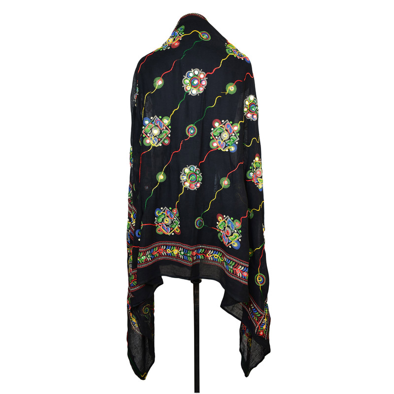 Women's Cotton Dupatta Wrap Stole Mirror Work Embroidery Ethinic Scarves Chunni - Picture 10 of 103