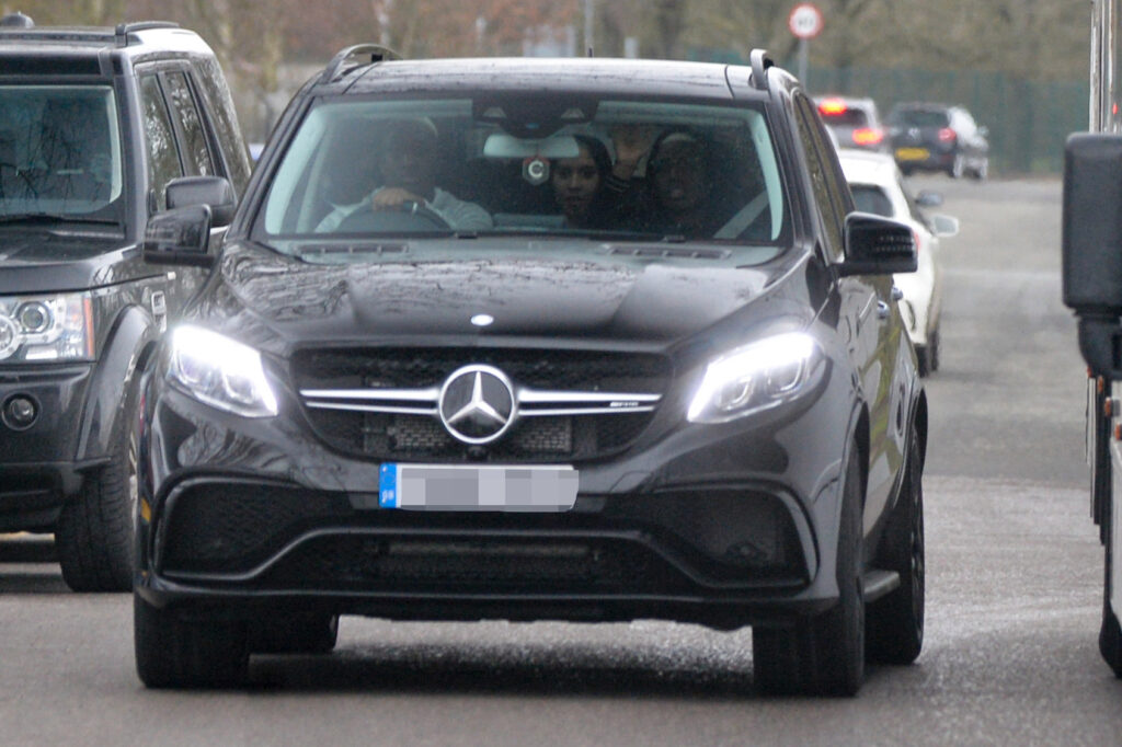 Paul Pogba in his Mercedes