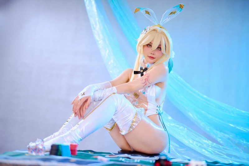 Joyce Lin2x Lumine Bunny Cosplay Genshin Impact 兔女郎写真 65P插图6