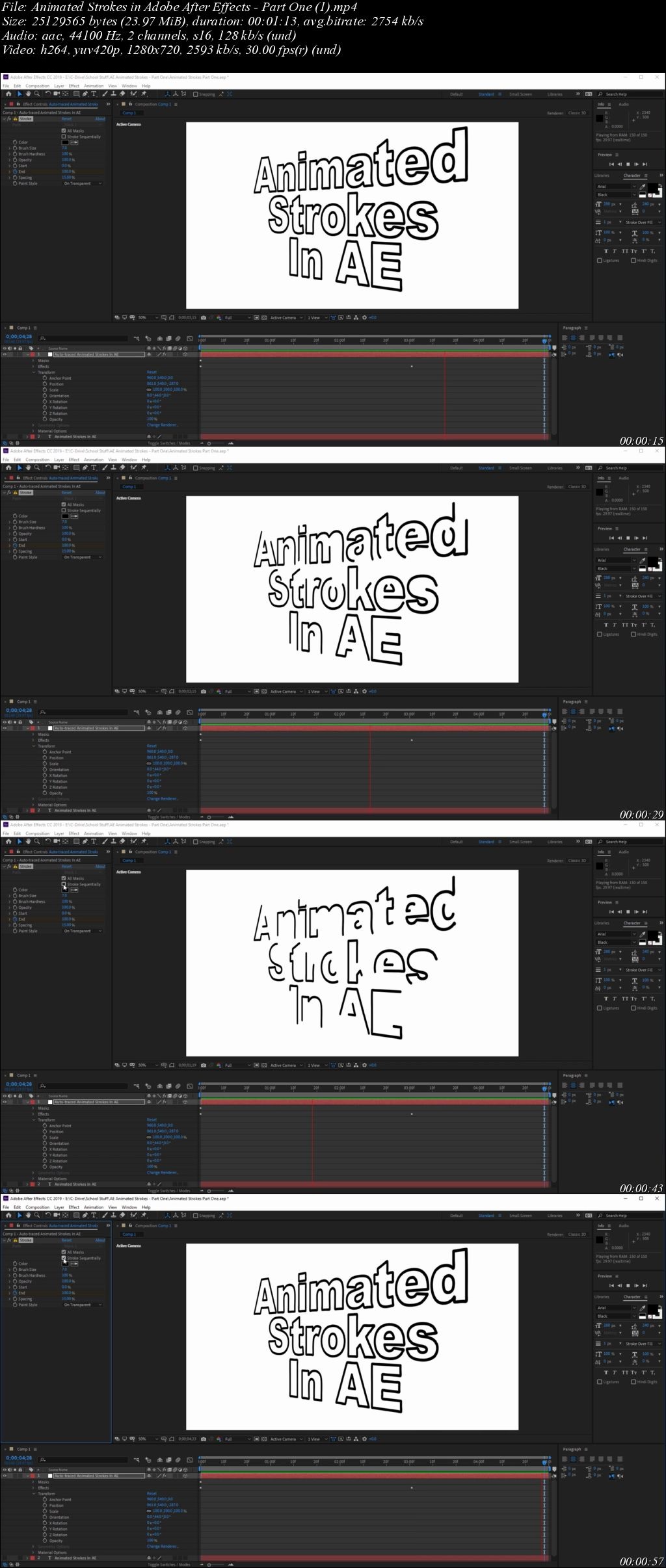 Animated Strokes in Adobe After Effects - Part One Animated Strokes in Adobe After Effects - Part One