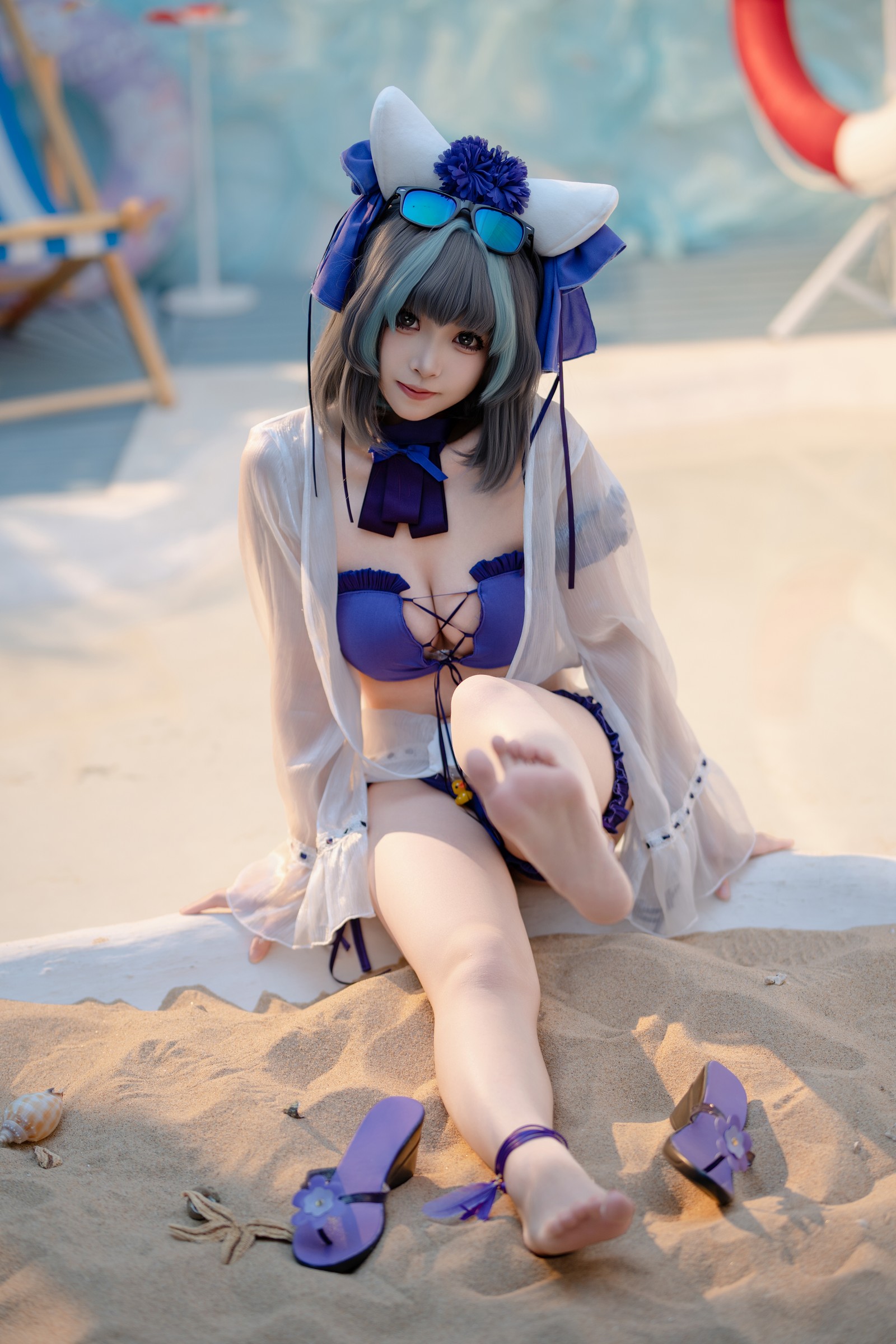 Bangni邦尼 – 泳装柴郡 Cosplay 高清写真集（86P-832MB）碧蓝航线插图3