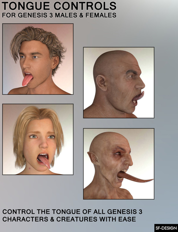 Tongue Controls for Genesis 3 Males and Females Tongue Controls for Genesis 3 Males and Females