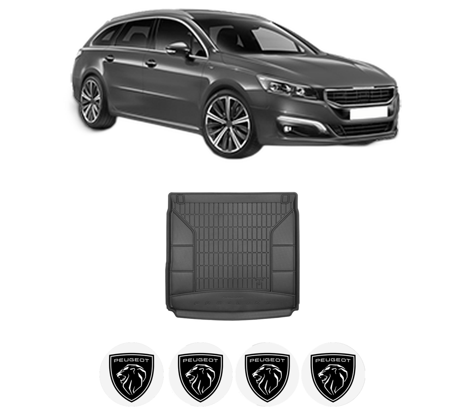 Tavita Portbagaj PEUGEOT 508 SW I (8E_) din 2010-2018, Protectie Portbagaj Auto, 4x Stickere auto cu PEUGEOT